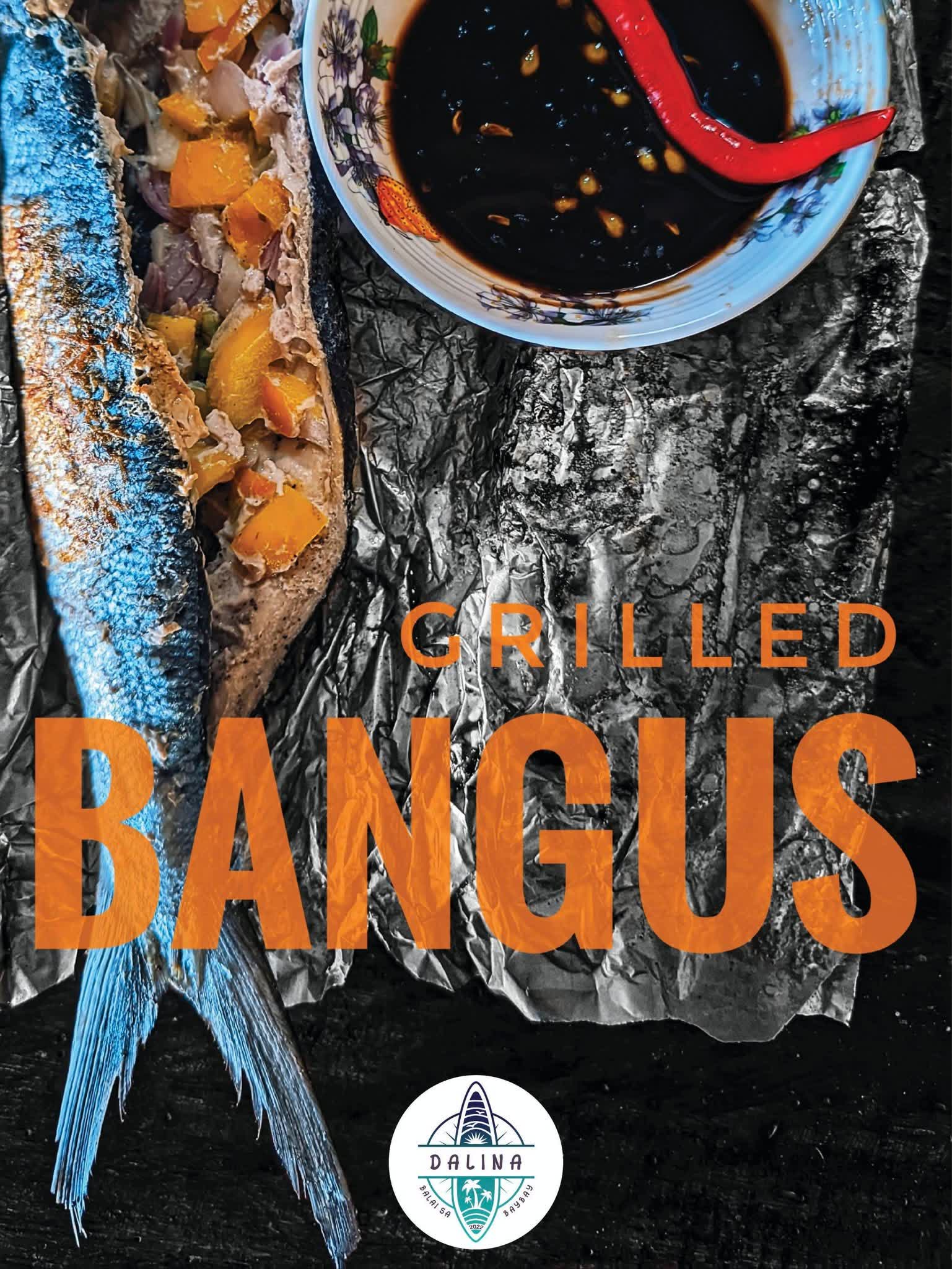 Grilled Bangus wrapped in foil with soy dip